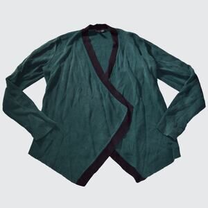 Eileen Fisher Systems open asymmetrical cardigan Women's Size XS in Green